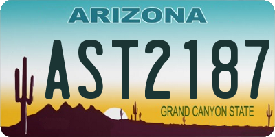 AZ license plate AST2187