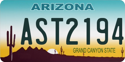 AZ license plate AST2194