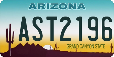AZ license plate AST2196