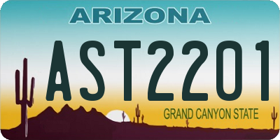 AZ license plate AST2201