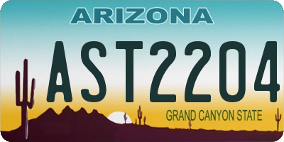 AZ license plate AST2204