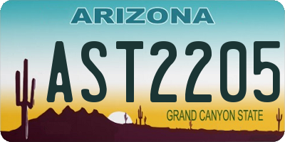 AZ license plate AST2205