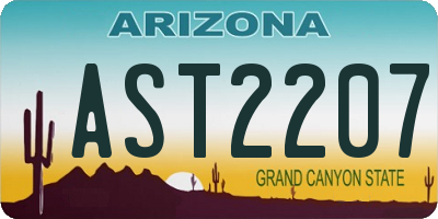 AZ license plate AST2207