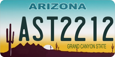 AZ license plate AST2212