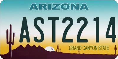AZ license plate AST2214