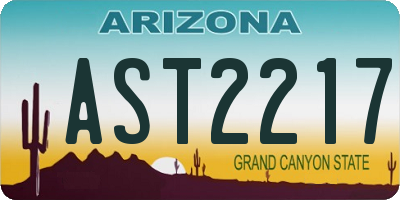 AZ license plate AST2217