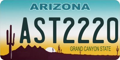 AZ license plate AST2220