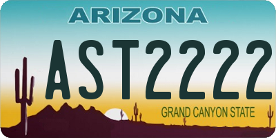 AZ license plate AST2222