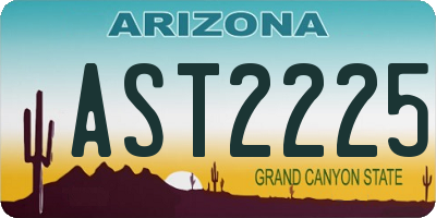 AZ license plate AST2225
