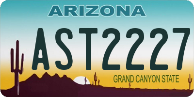 AZ license plate AST2227