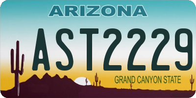 AZ license plate AST2229