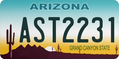 AZ license plate AST2231