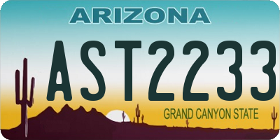 AZ license plate AST2233