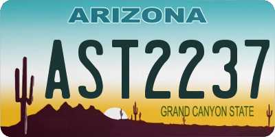 AZ license plate AST2237