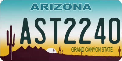 AZ license plate AST2240