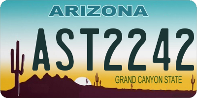 AZ license plate AST2242