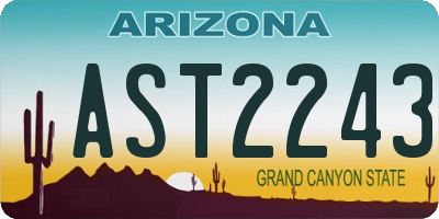 AZ license plate AST2243