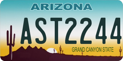 AZ license plate AST2244