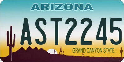 AZ license plate AST2245