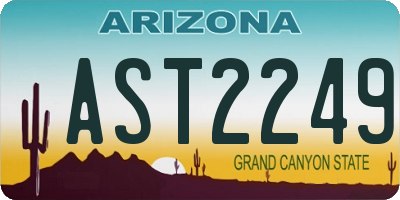 AZ license plate AST2249