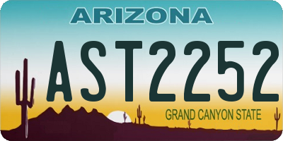AZ license plate AST2252