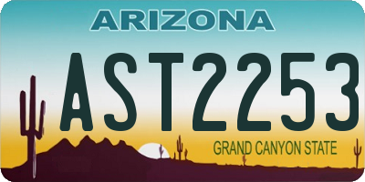 AZ license plate AST2253