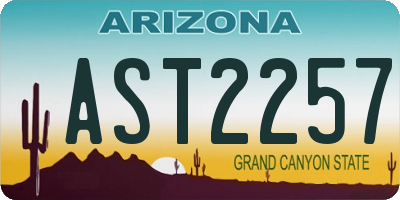 AZ license plate AST2257