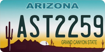 AZ license plate AST2259