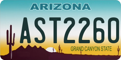 AZ license plate AST2260