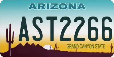 AZ license plate AST2266