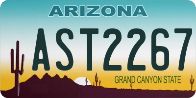 AZ license plate AST2267