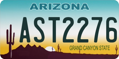 AZ license plate AST2276