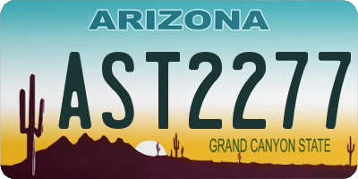AZ license plate AST2277