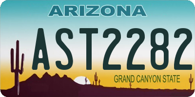AZ license plate AST2282
