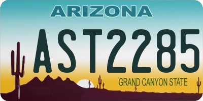 AZ license plate AST2285