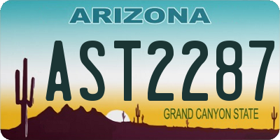 AZ license plate AST2287
