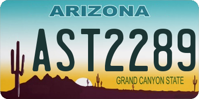 AZ license plate AST2289
