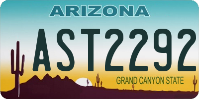 AZ license plate AST2292