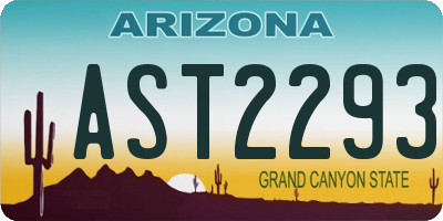 AZ license plate AST2293