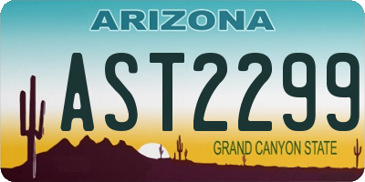 AZ license plate AST2299