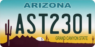 AZ license plate AST2301