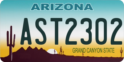 AZ license plate AST2302