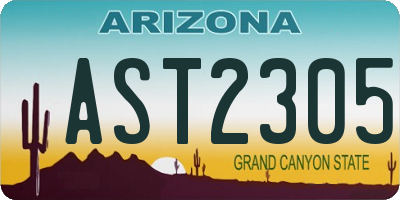 AZ license plate AST2305