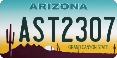 AZ license plate AST2307