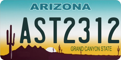 AZ license plate AST2312