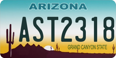 AZ license plate AST2318
