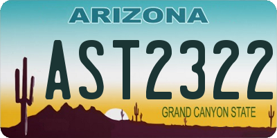 AZ license plate AST2322