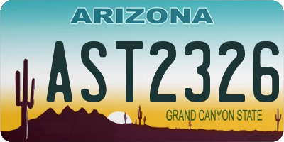 AZ license plate AST2326