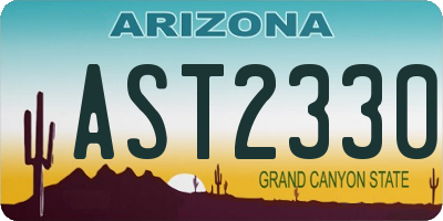 AZ license plate AST2330