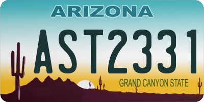 AZ license plate AST2331